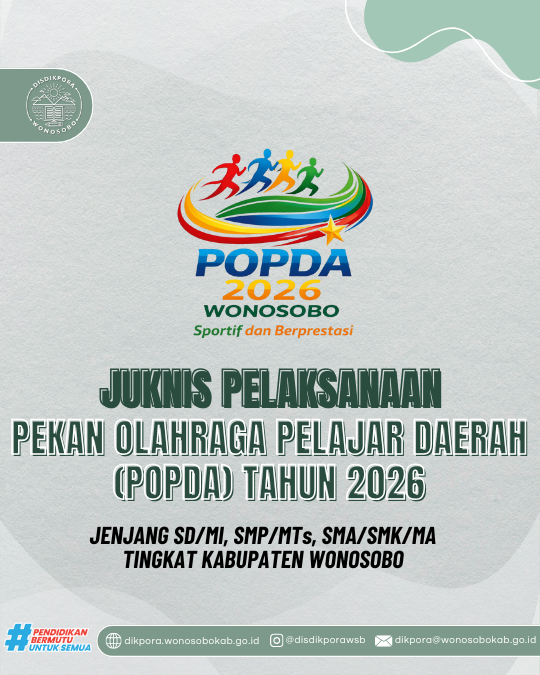 Juknis Pelaksanaan POPDA Tahun 2026 Jenjang SD/MI, SMP/MTs, SMA/SMK/MA Tingkat Kabupaten Wonosobo