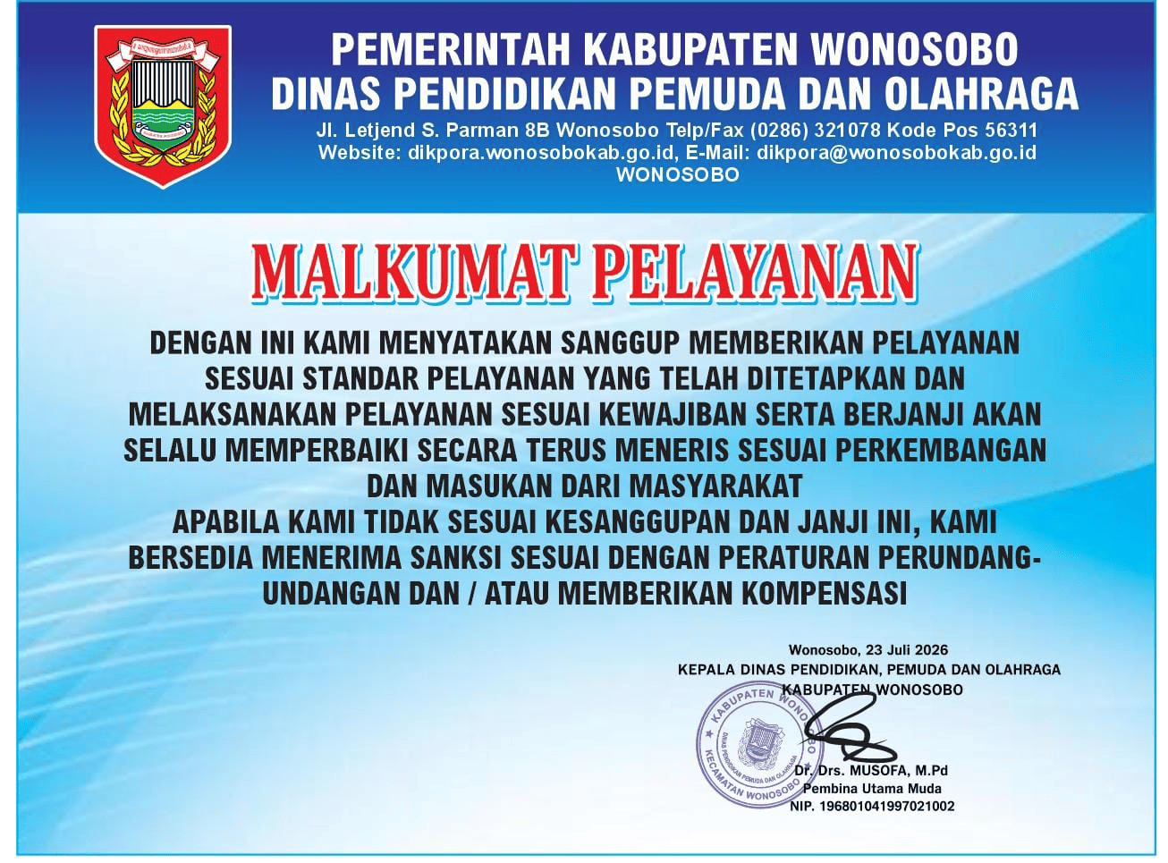 Maklumat Pelayanan